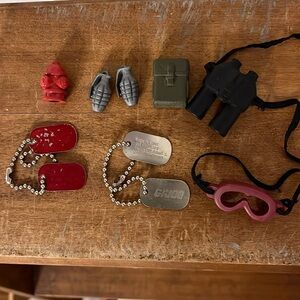 Vintage GI Joe Dog Tags Gear - Accessory Lot Binoculars Goggles